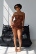 Koenji Velvet Burnout Ruffle Mini Dress